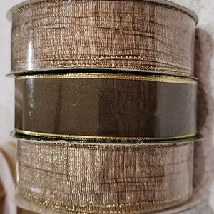 NEW 3 Rolls Holiday Kirkland Wire-edged Ribbon, 150 yards total